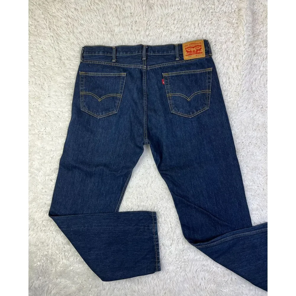 Levi's 505‎ Regular Fit Dark Wash Denim Jeans Classic Straight Leg Men's W40 L32